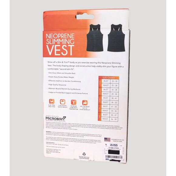 Slim & Trim Neoprene Slimming Vest Womens Large Black Full Zipper - Picture 8 of 10